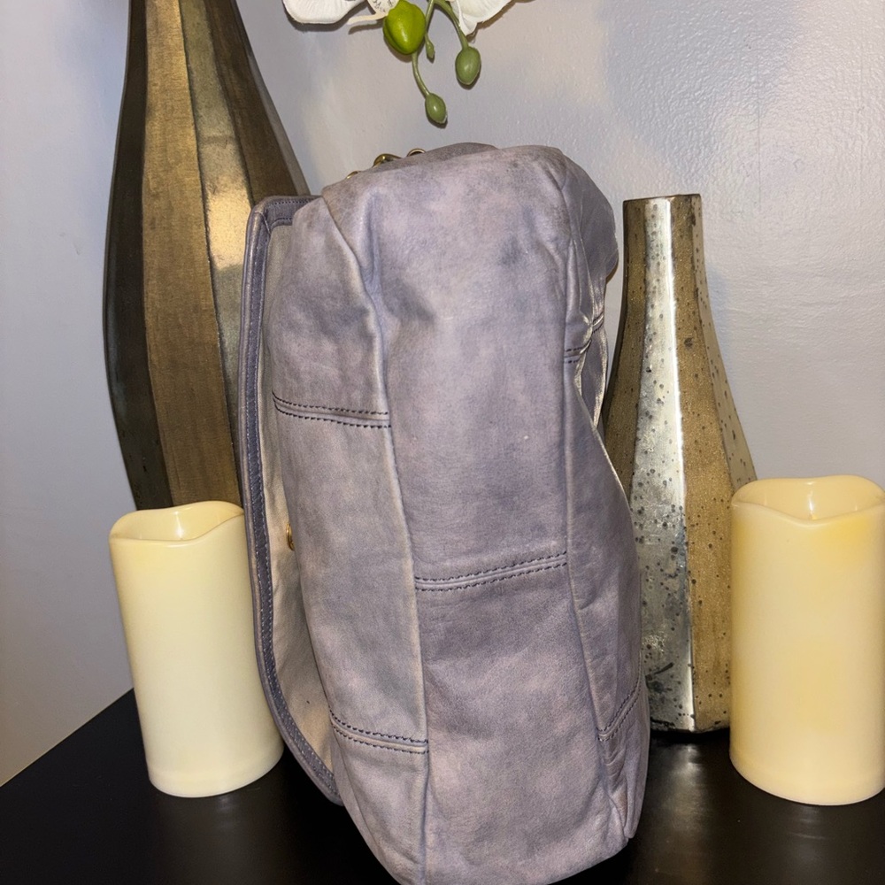 Tory Burch Distressed Gray Leather Shoulder Bag - Picture 4 of 10